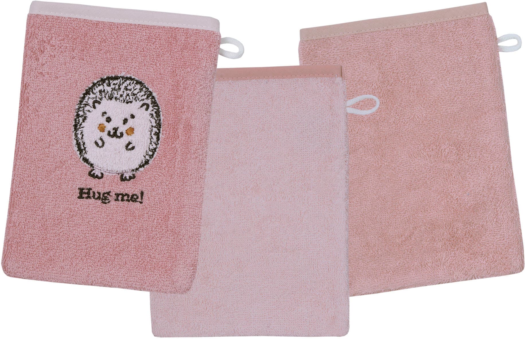 Wörner Waschhandschuh »Igel rosa Waschhandschuh 3er Set«, (3 St.) von Wörner