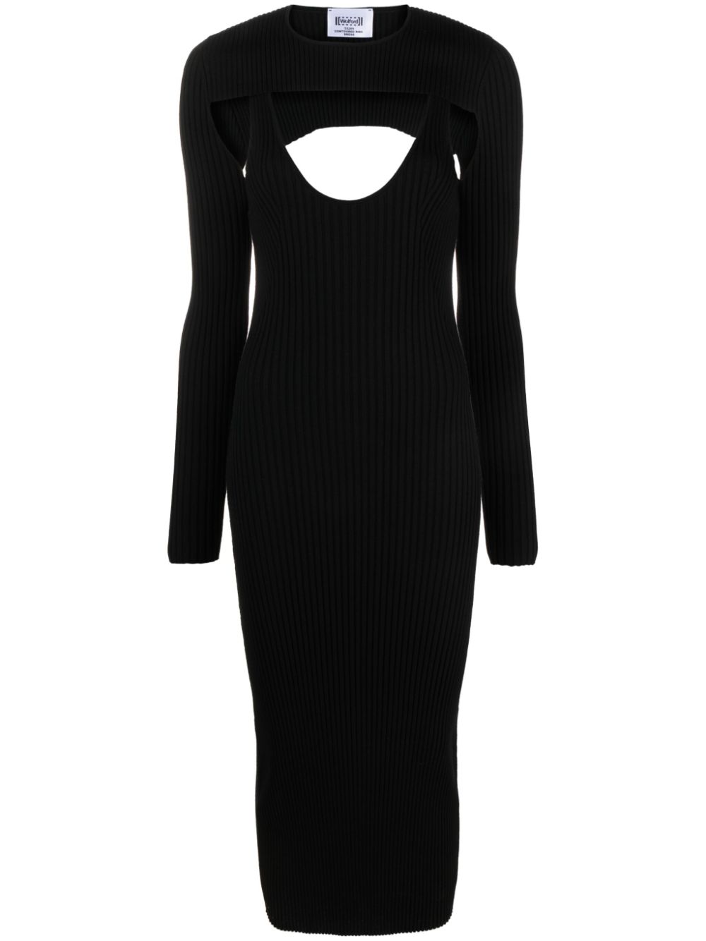 Wolford x Simkhai contoured ribbed-knit midi dress - Black von Wolford