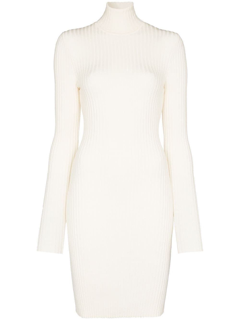 Wolford ribbed knit fitted mini dress - Neutrals von Wolford