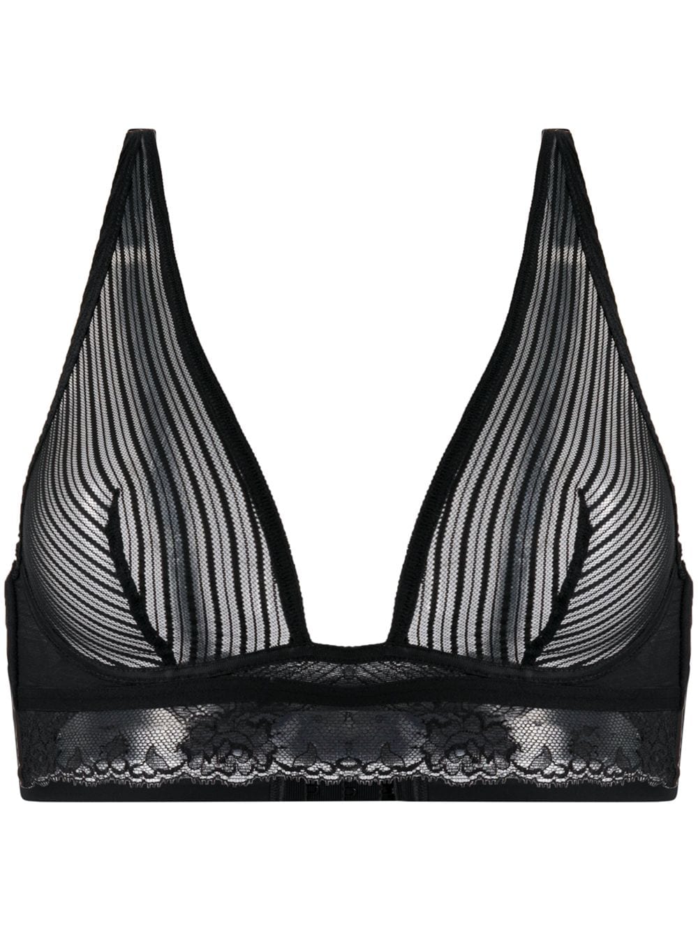 Wolford stripe mesh soft cup bra - Black von Wolford