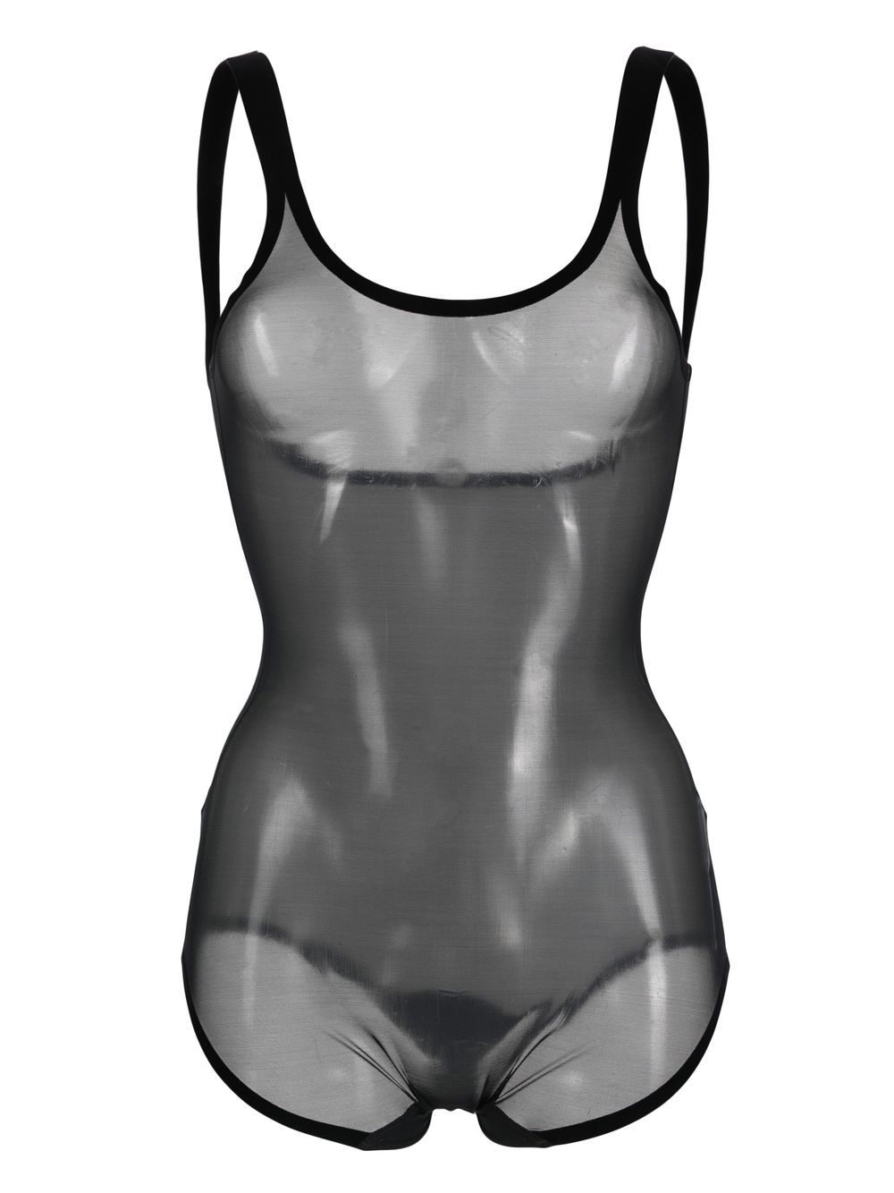 Wolford tulle mesh shape wear bodysuit - Black von Wolford