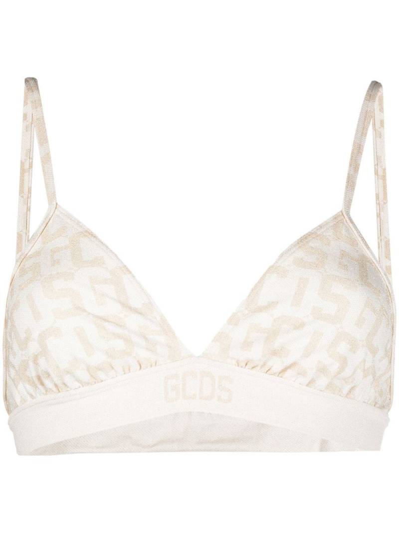 Wolford x GCDS monogram-print sports bra - Neutrals von Wolford