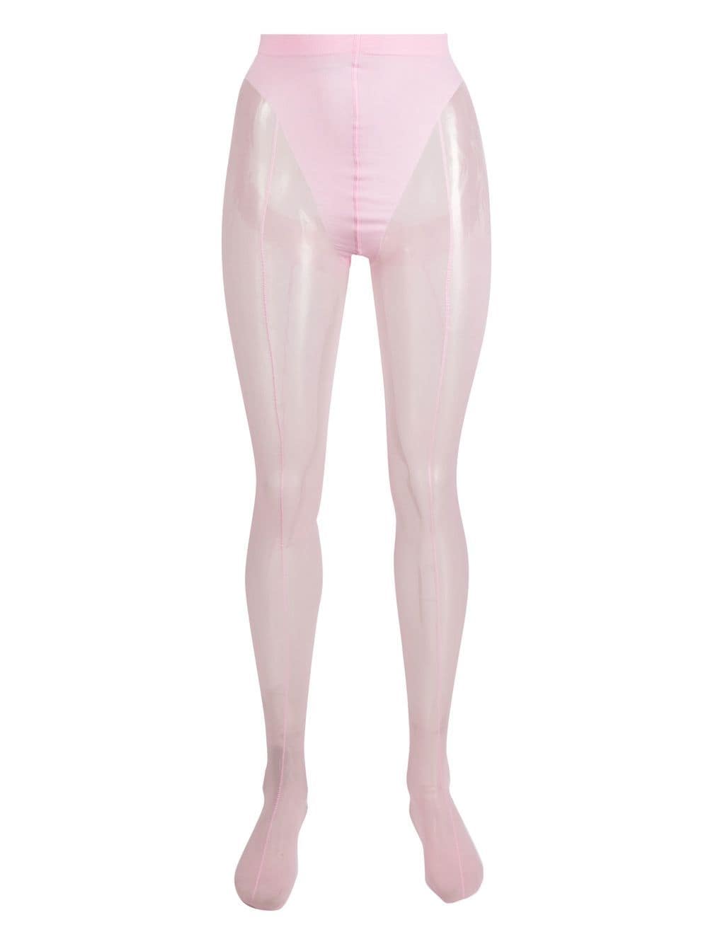 Wolford x Mugler mesh-panelled tights - Pink von Wolford