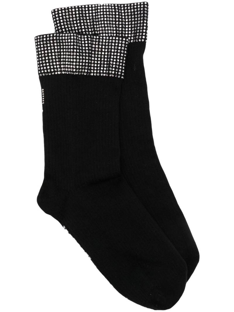 Wolford x Sergio Rossi crystal-studded socks - Black von Wolford