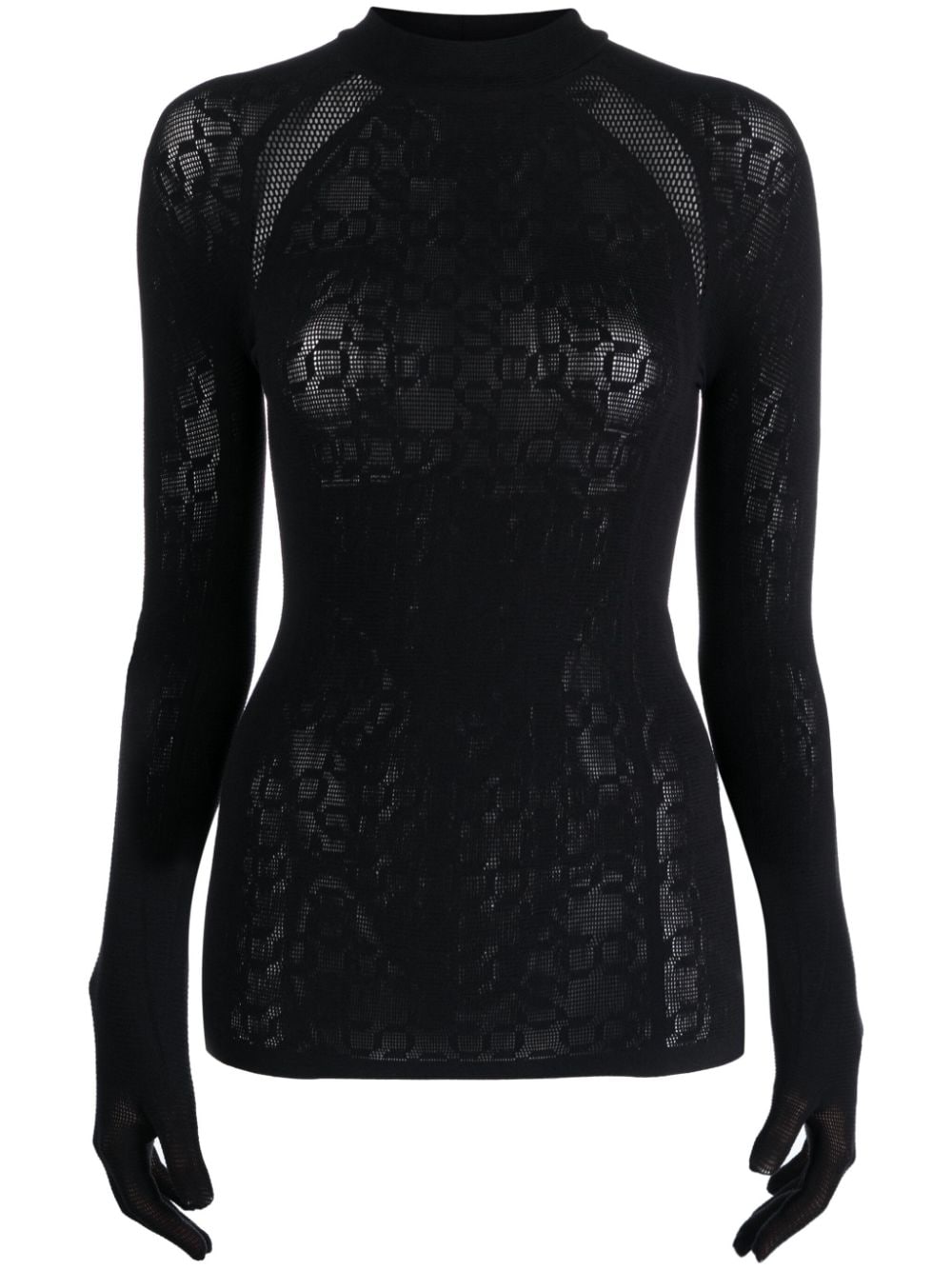 Wolford x Simkhai intricate warp-knit top - Black von Wolford