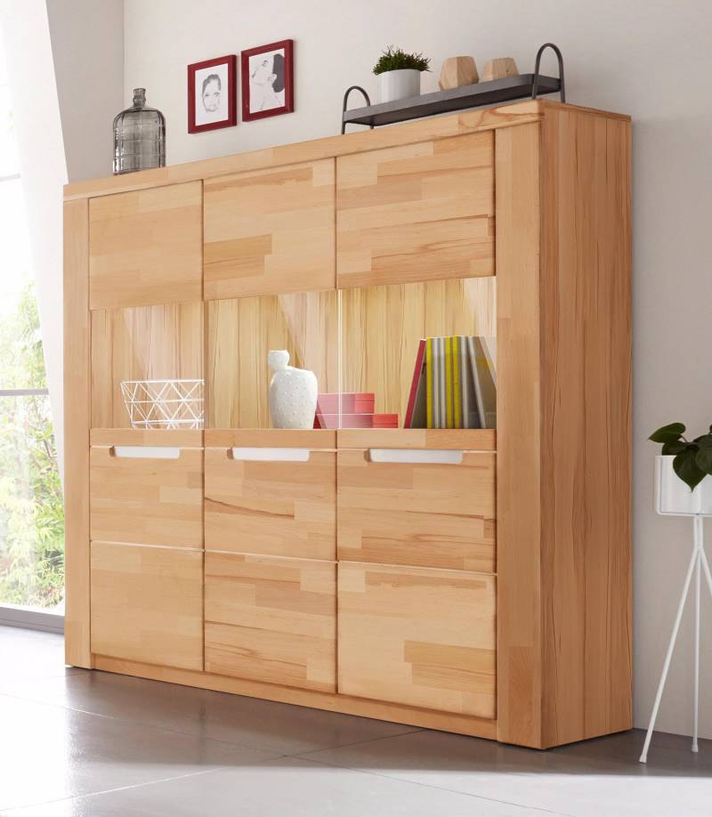 Home affaire Highboard »Kolding«, Breite 140 cm mit 3 Glastüren von home affaire