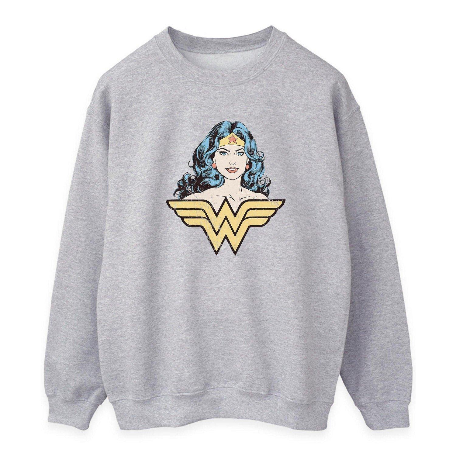 Gaze Sweatshirt Damen Grau S von Wonder Woman