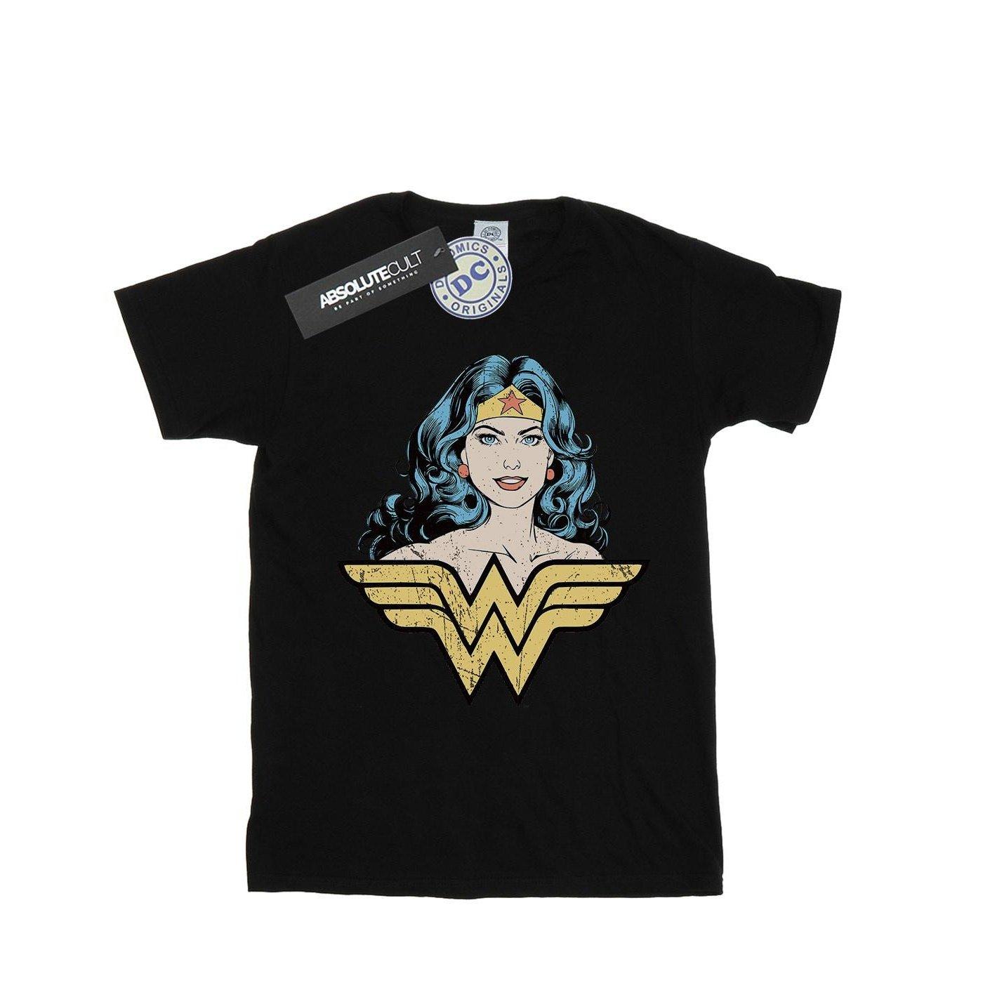 Gaze Tshirt Mädchen Schwarz 128 von Wonder Woman