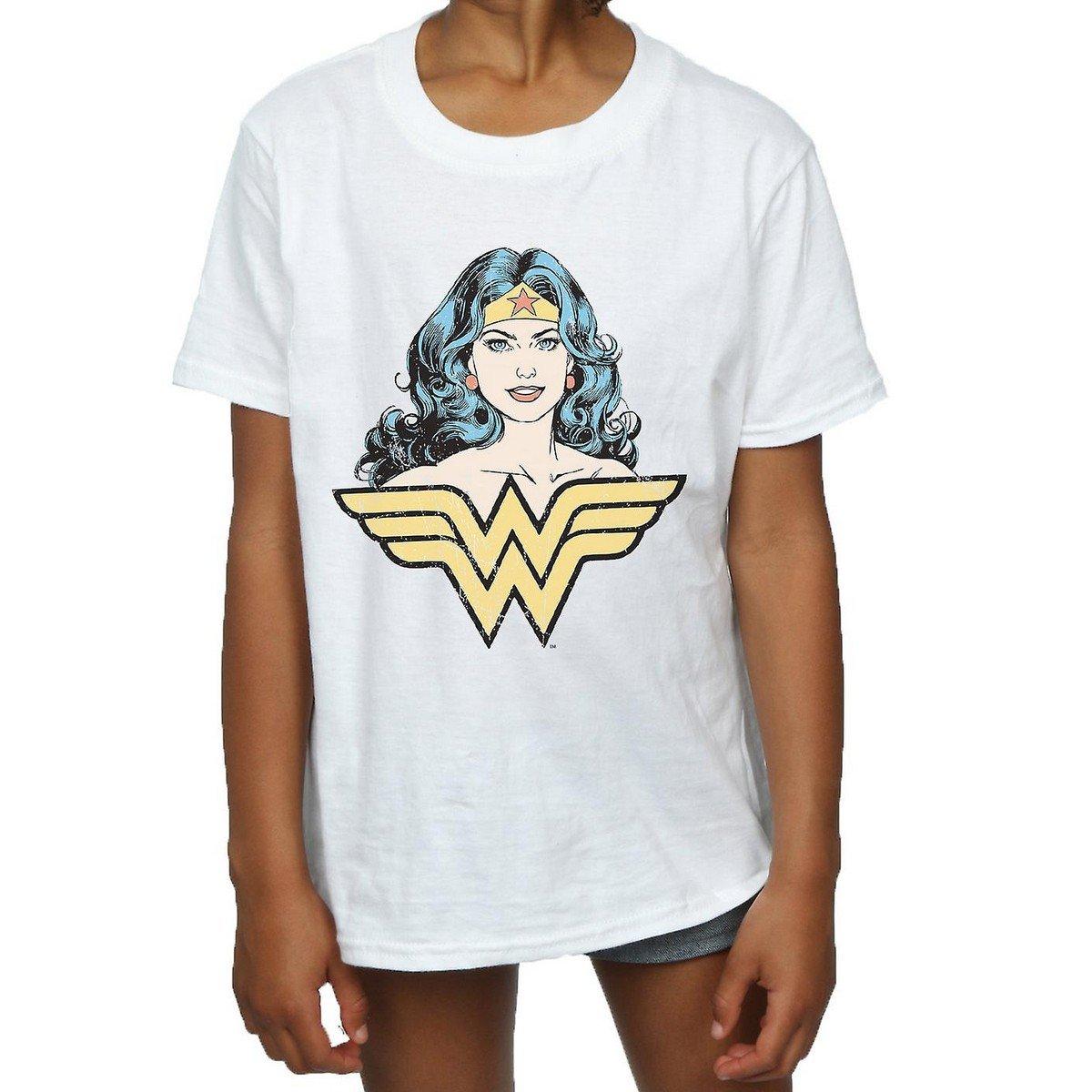 Gaze Tshirt Mädchen Weiss 128 von Wonder Woman