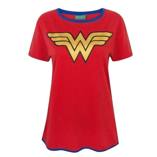 Tshirt, Logo Damen Rot Bunt M von Wonder Woman