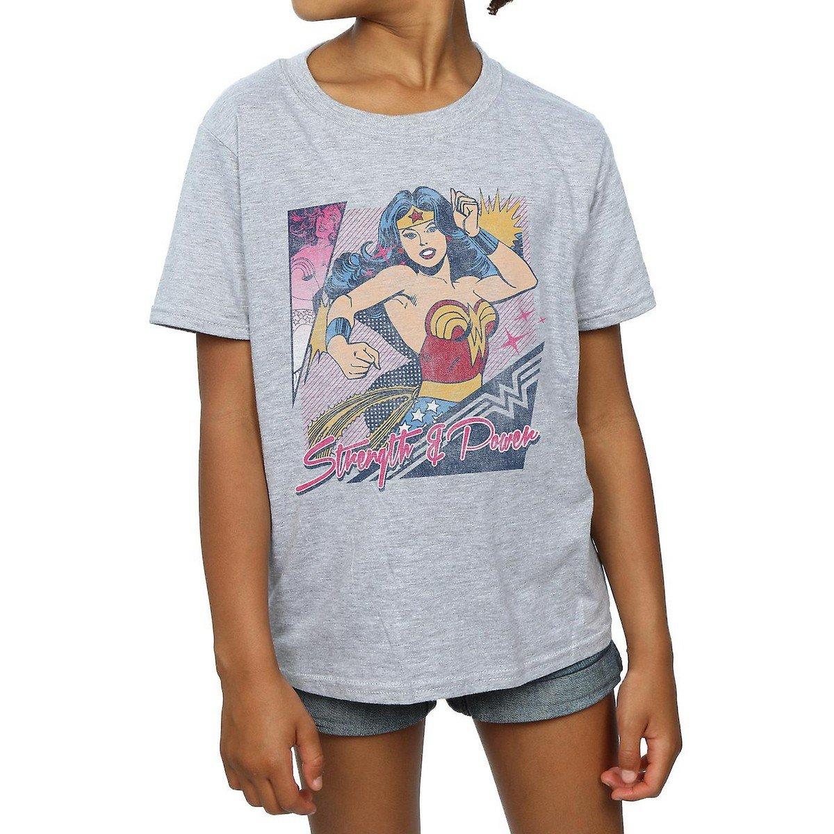 Strength & Power Tshirt Mädchen Grau 116 von Wonder Woman