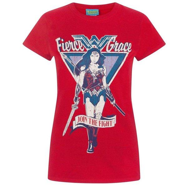Tshirt Join The Fight Damen Rot Bunt L von Wonder Woman