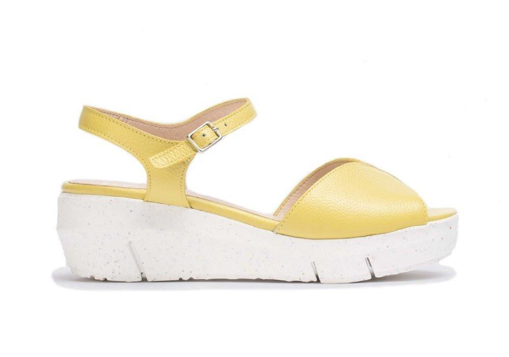 D-8272 - Leder Sandale Damen Gelb 35 von Wonders