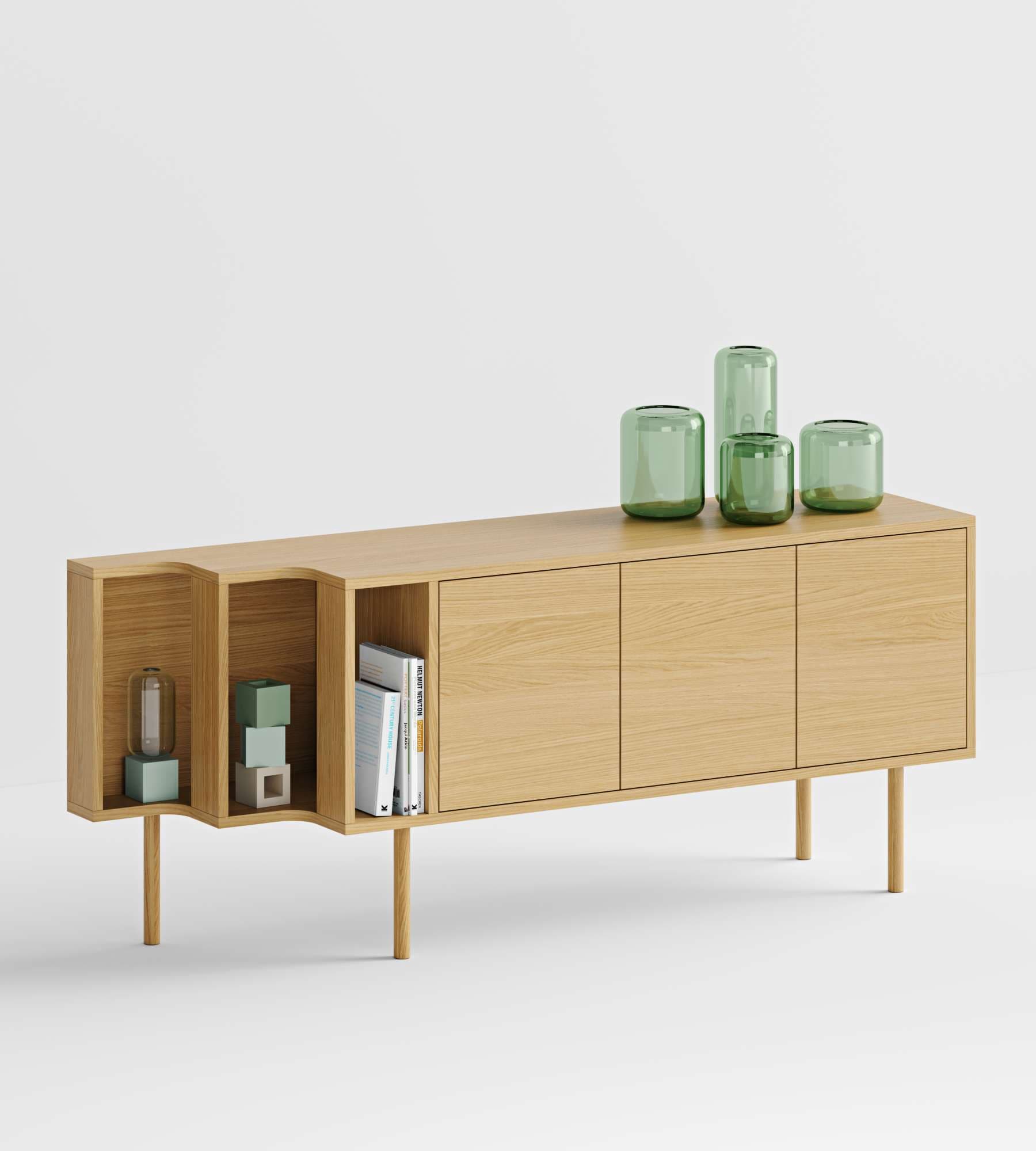 Woodman Sideboard »Shift«, mit Echtholzfurnier aus Eiche, Breite 189 cm, mit Push-to-Open von Woodman