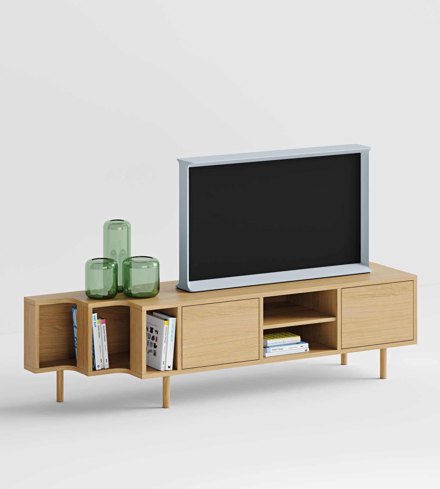 Woodman TV-Board »Shift«, mit Echtholzfurnier aus Eiche, Breite 189 cm, mit Push-to-Open von Woodman
