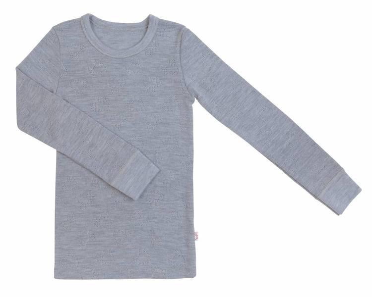 Attelas Langarmshirt Platinum Grey Jungen Grau 134/140 von Woolami