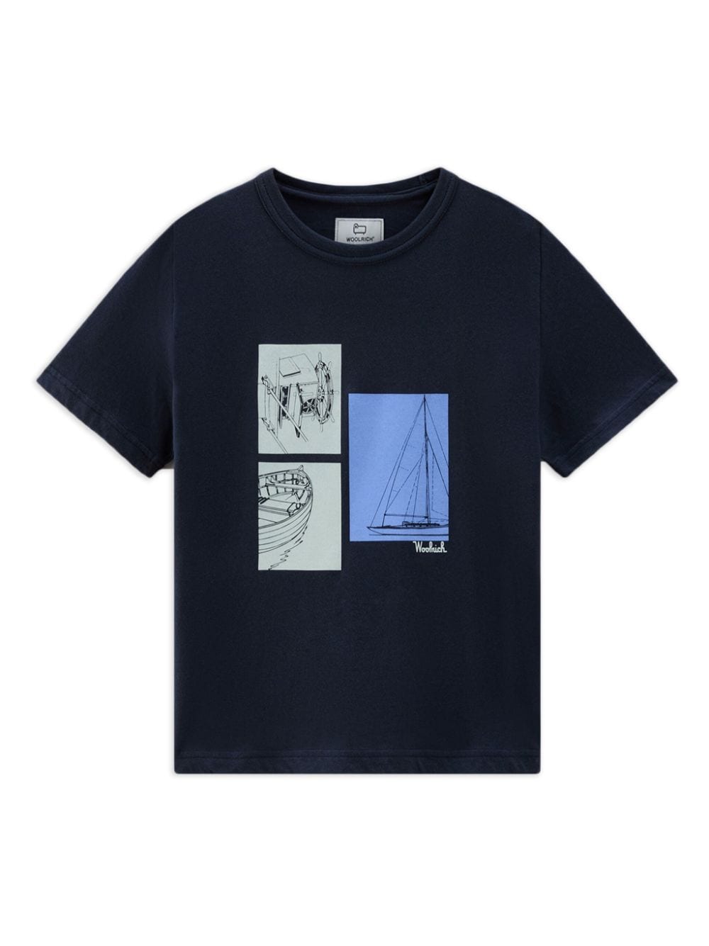 Woolrich Kids graphic-print cotton T-shirt - Blue von Woolrich Kids