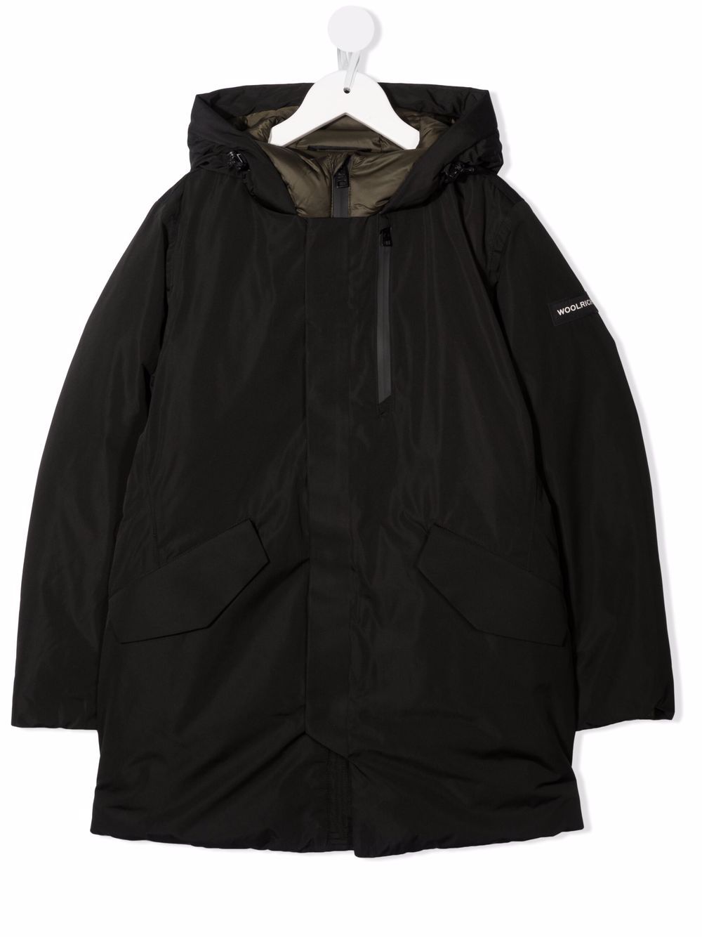 Woolrich Kids hooded padded down coat - Black von Woolrich Kids