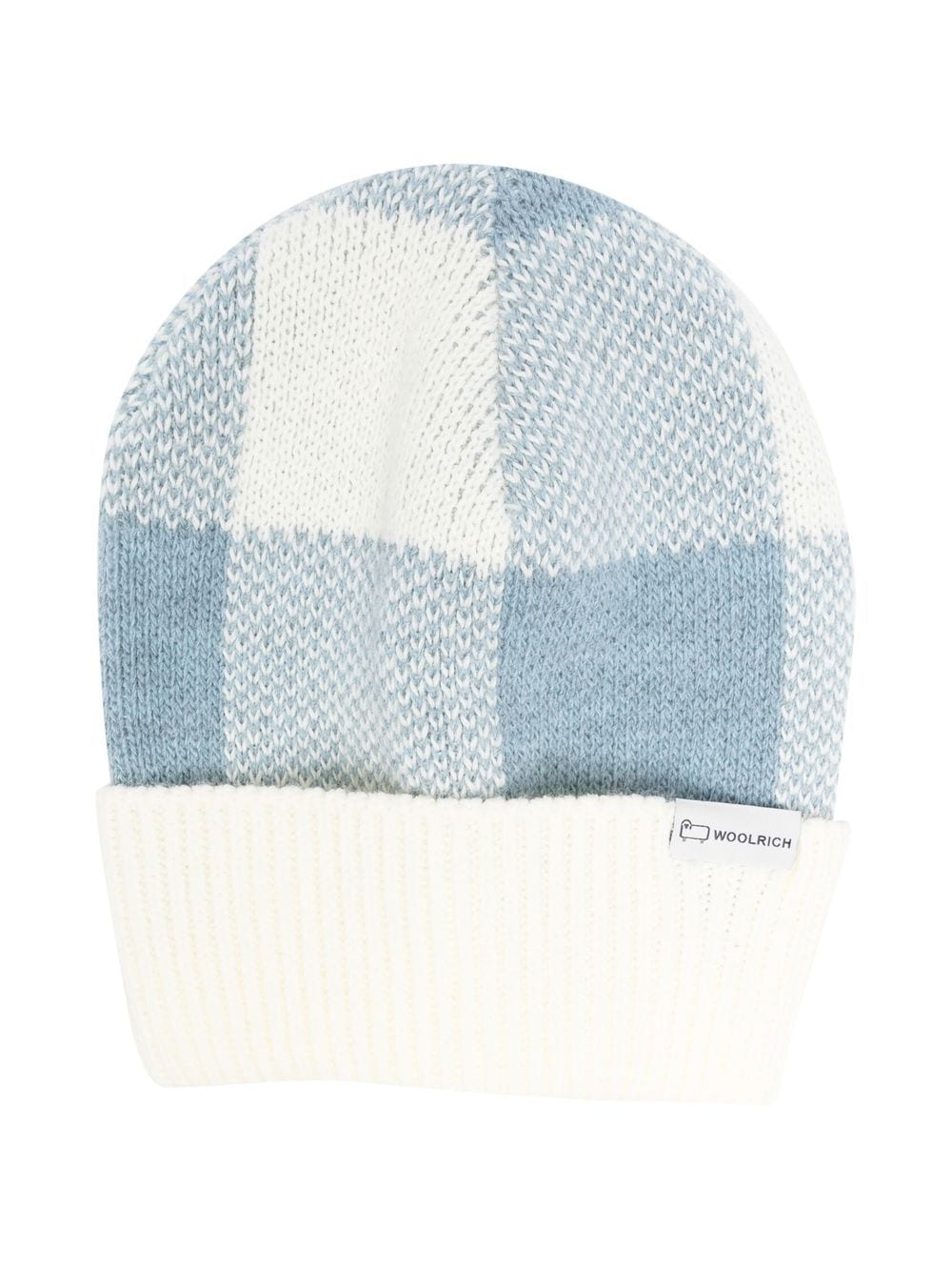 Woolrich Kids knitted check beanie - Blue von Woolrich Kids