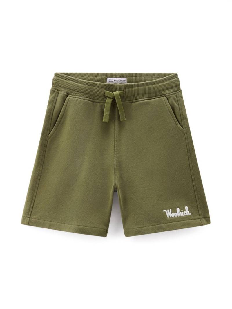 Woolrich Kids logo-embroidered cotton shorts - Green von Woolrich Kids