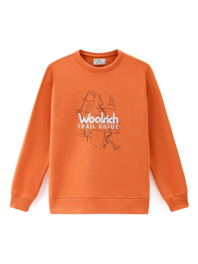 Woolrich Kids logo-print cotton sweatshirt - Orange von Woolrich Kids