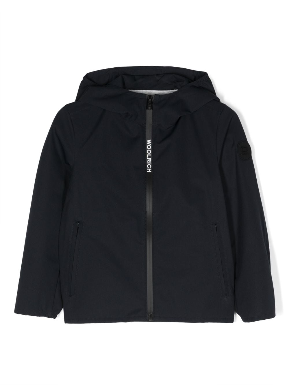 Woolrich Kids logo-print zip-up hooded jacket - Blue von Woolrich Kids