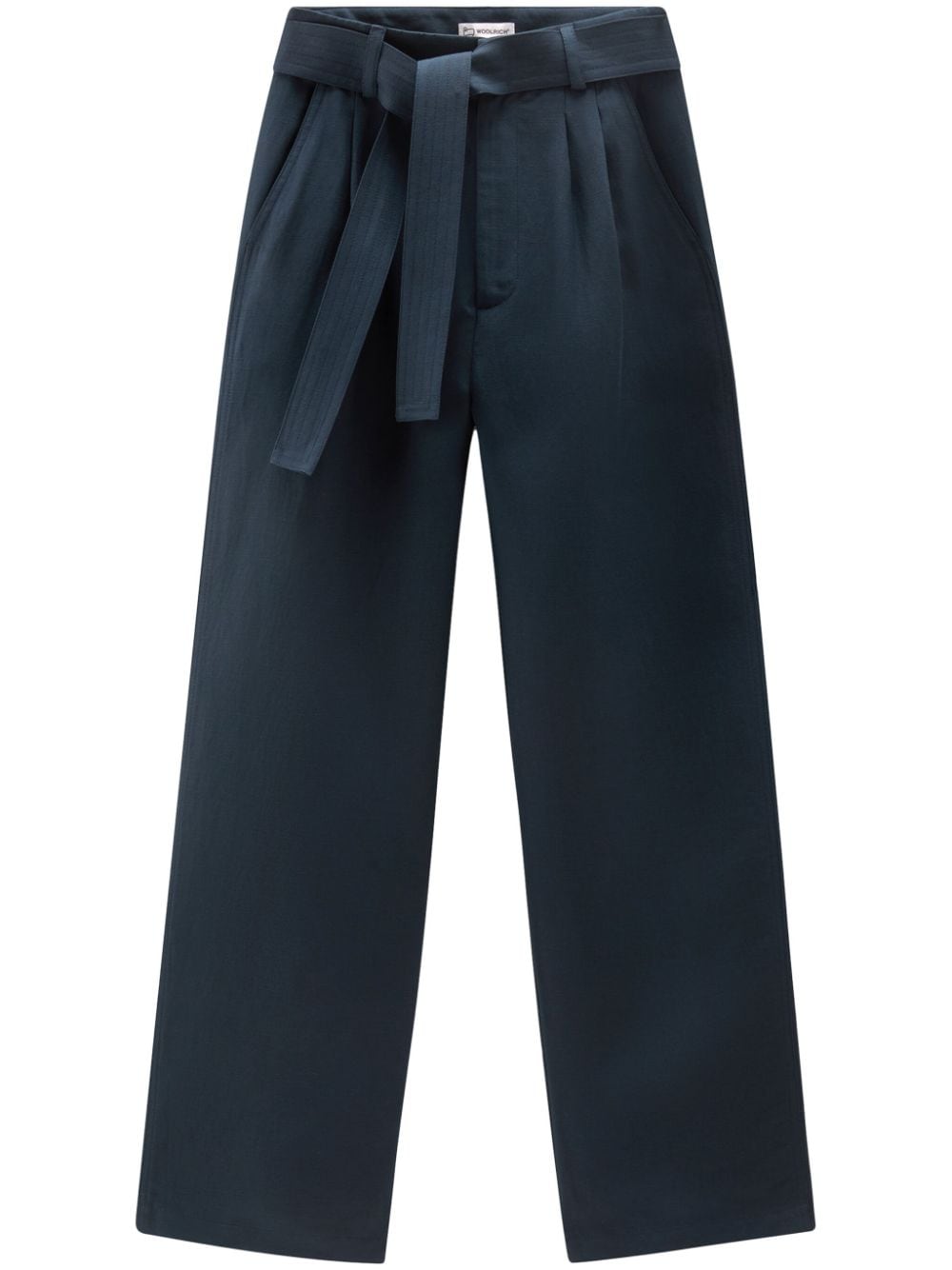 Woolrich belted straight-leg trousers - Blue von Woolrich