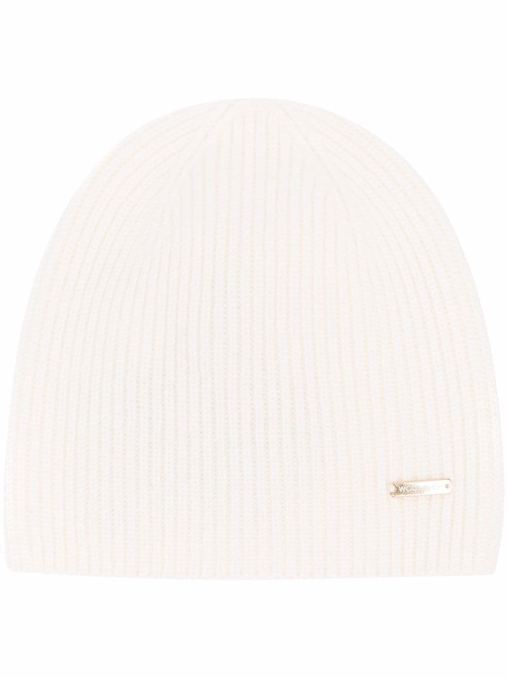 Woolrich cashmere logo-plaque beanie - Neutrals von Woolrich