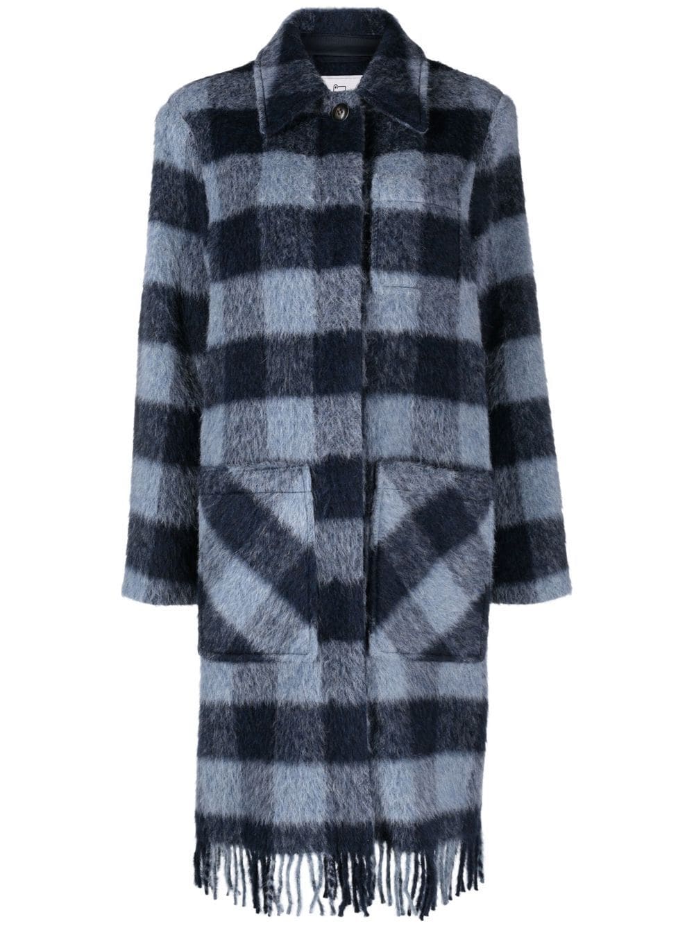 Woolrich check pattern coat - Blue von Woolrich
