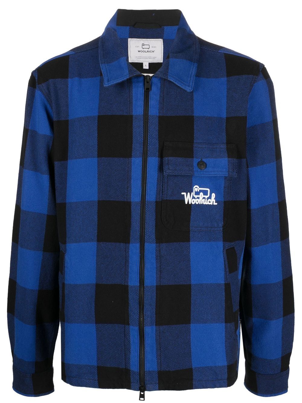 Woolrich check-print zipped shirt jacket - Blue von Woolrich