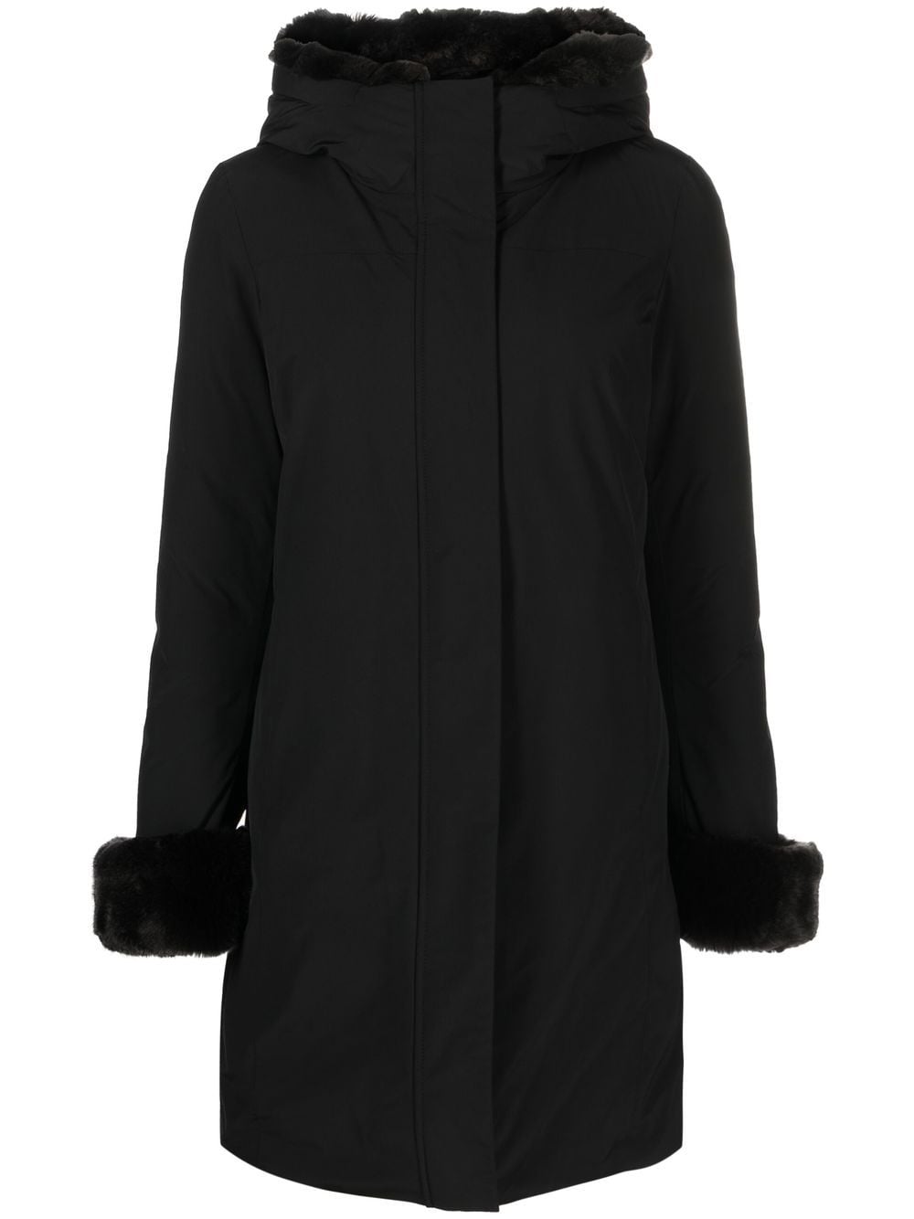 Woolrich contrast-trim hooded coat - Black von Woolrich