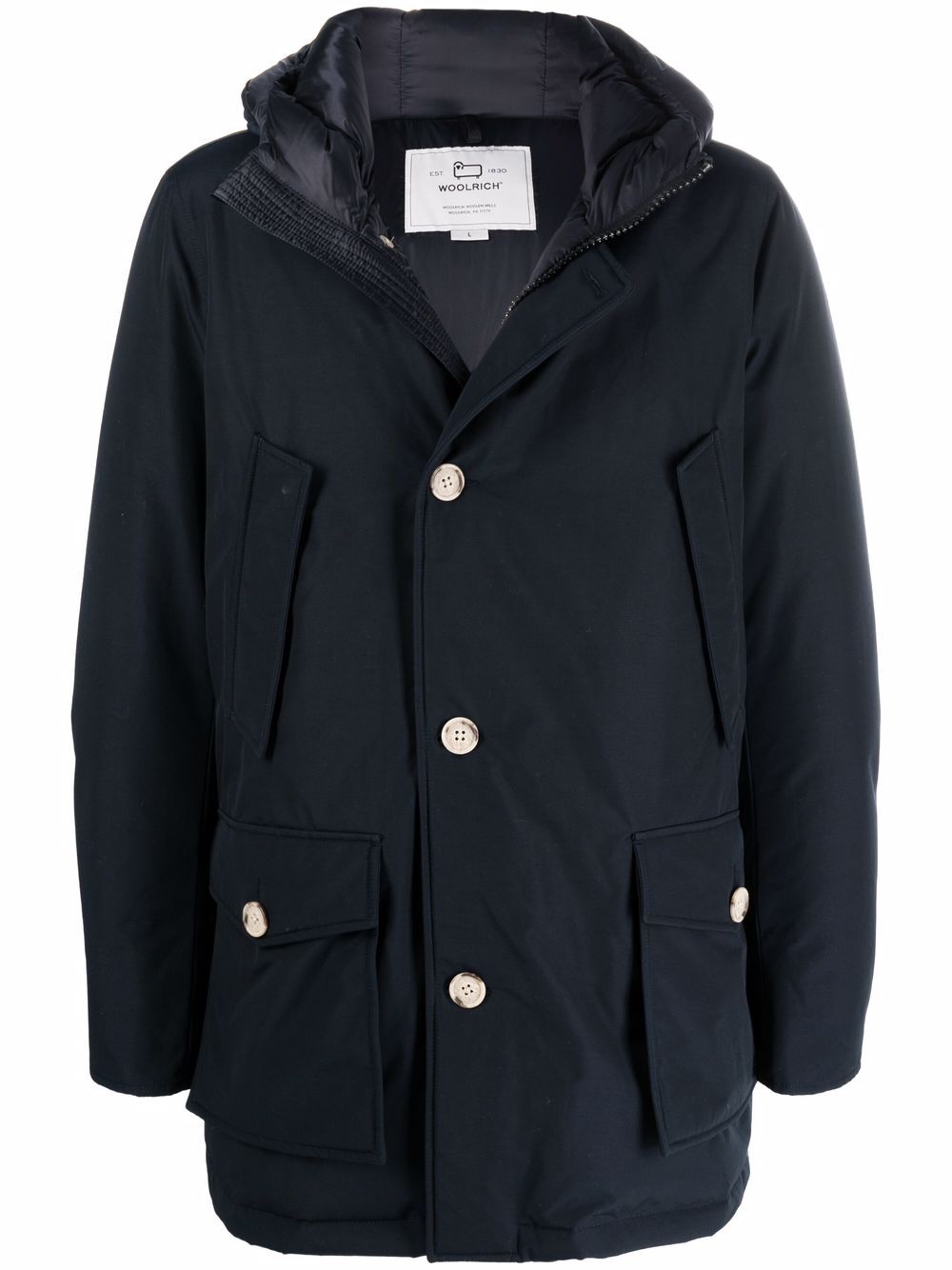 Woolrich down-feather hooded coat - Blue von Woolrich