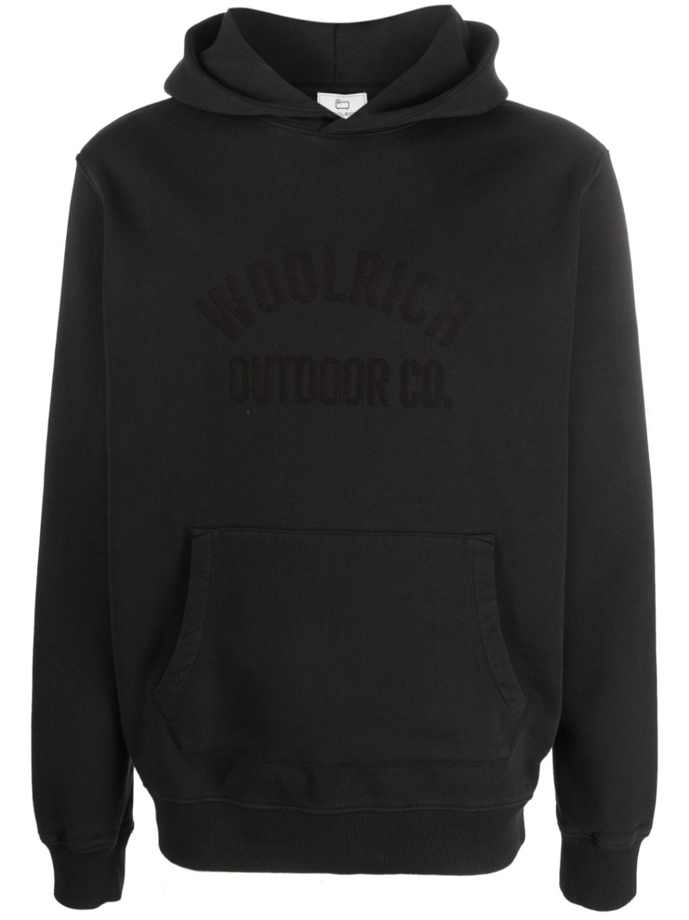 Woolrich embossed-logo cotton hoodie - Black von Woolrich