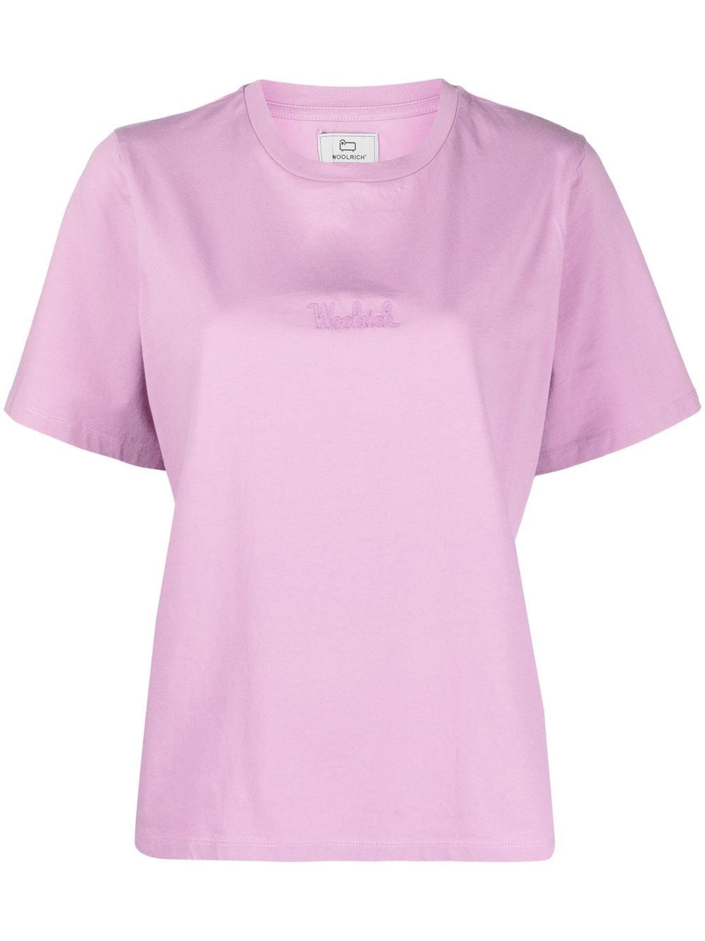 Woolrich embroidered-logo cotton T-shirt - Pink von Woolrich