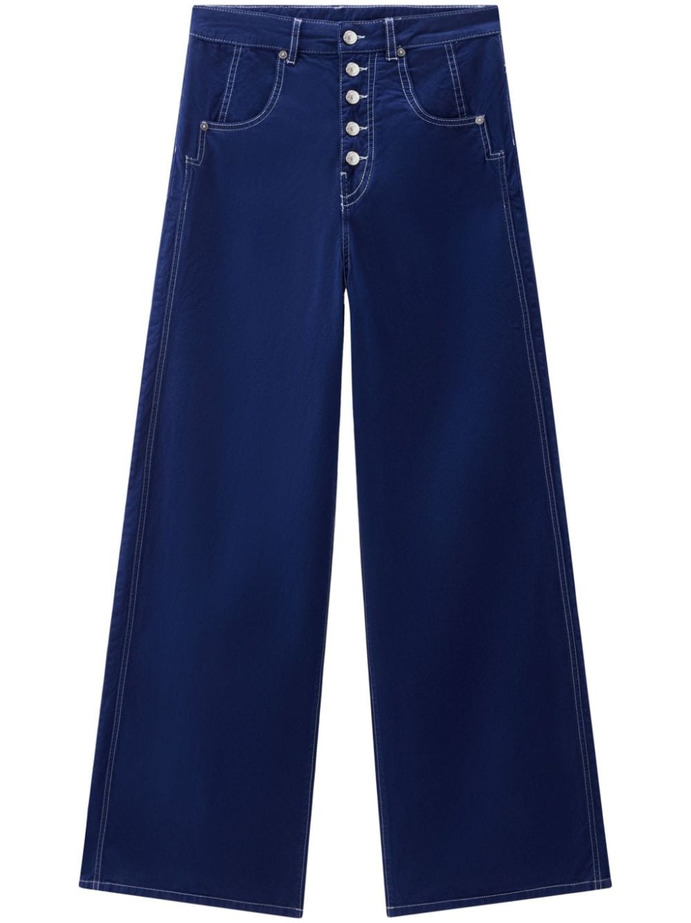 Woolrich garment-dyed wide-leg trousers - Blue von Woolrich