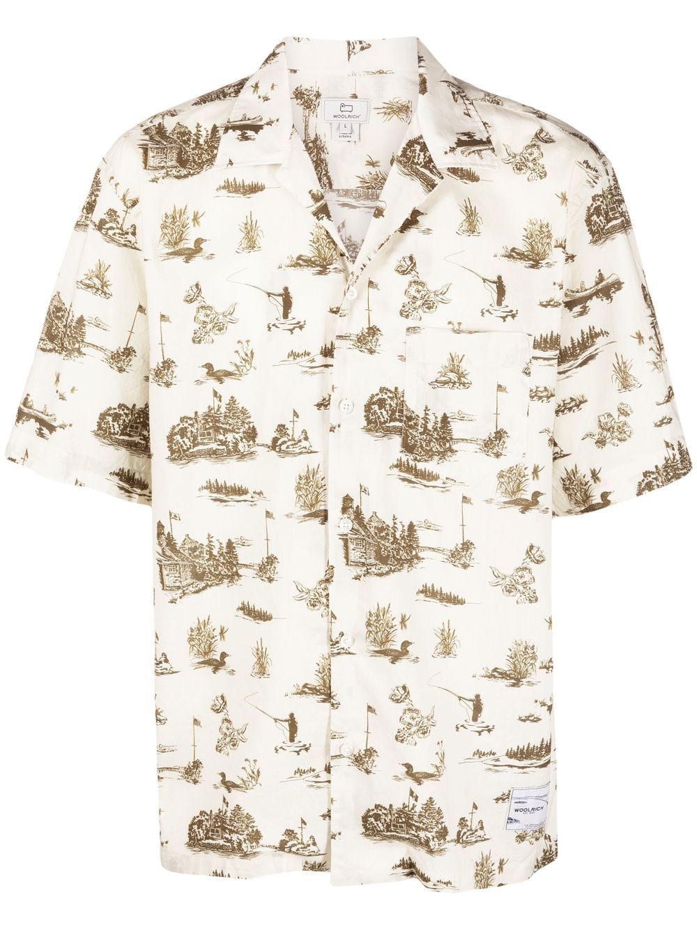 Woolrich graphic-print cotton shirt - Neutrals von Woolrich