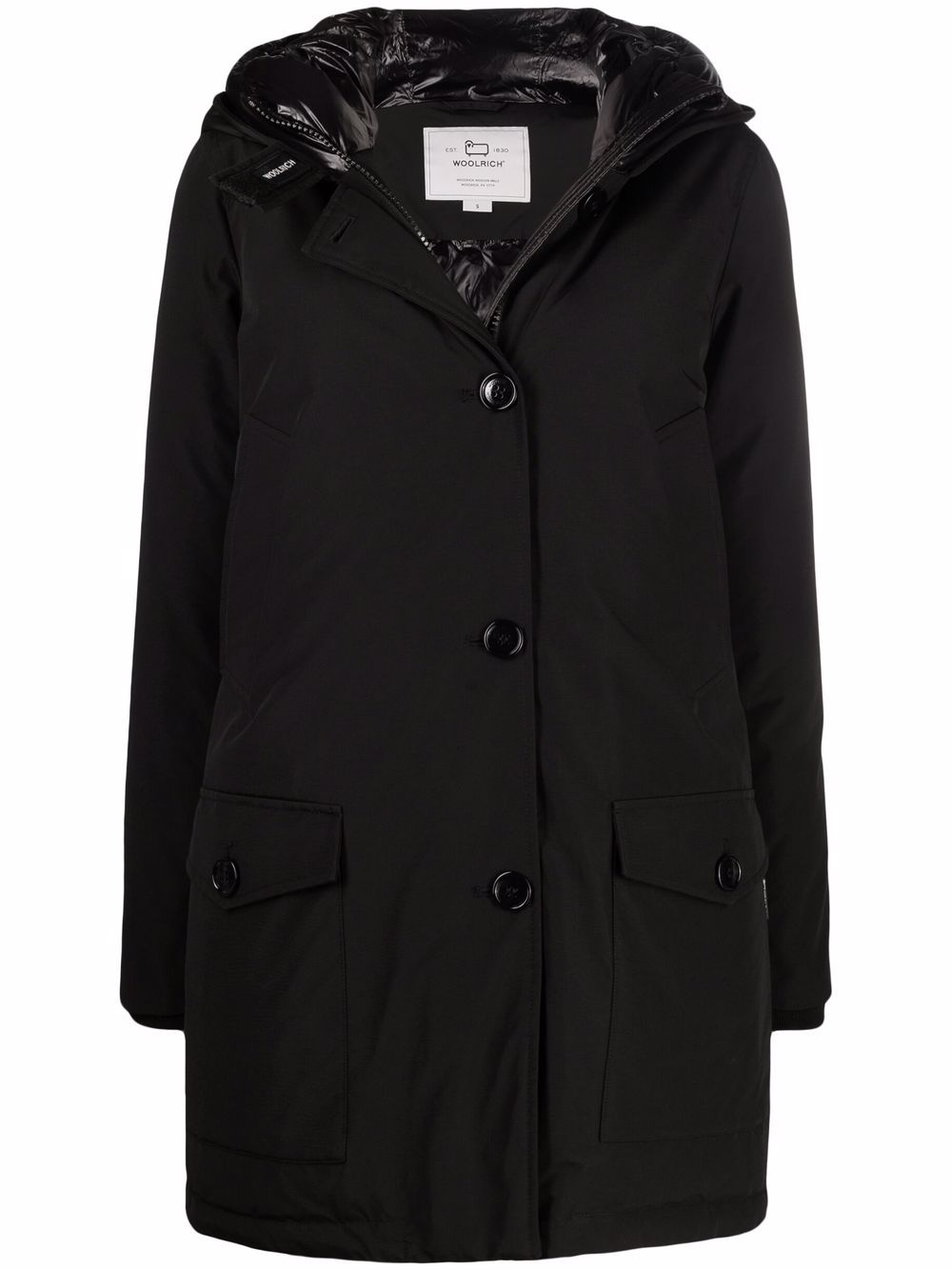 Woolrich hooded button-down coat - Black von Woolrich
