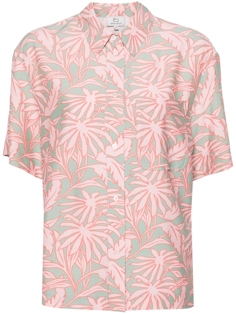 Woolrich leaf-print cady shirt - Pink von Woolrich