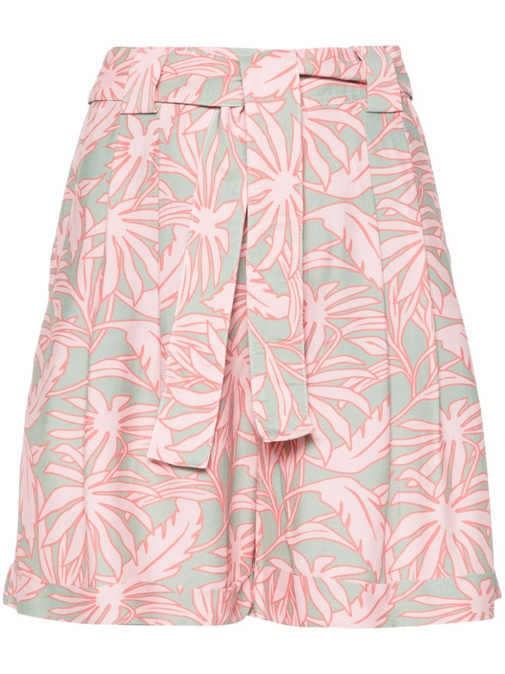 Woolrich leaf-print pleated shorts - Pink von Woolrich