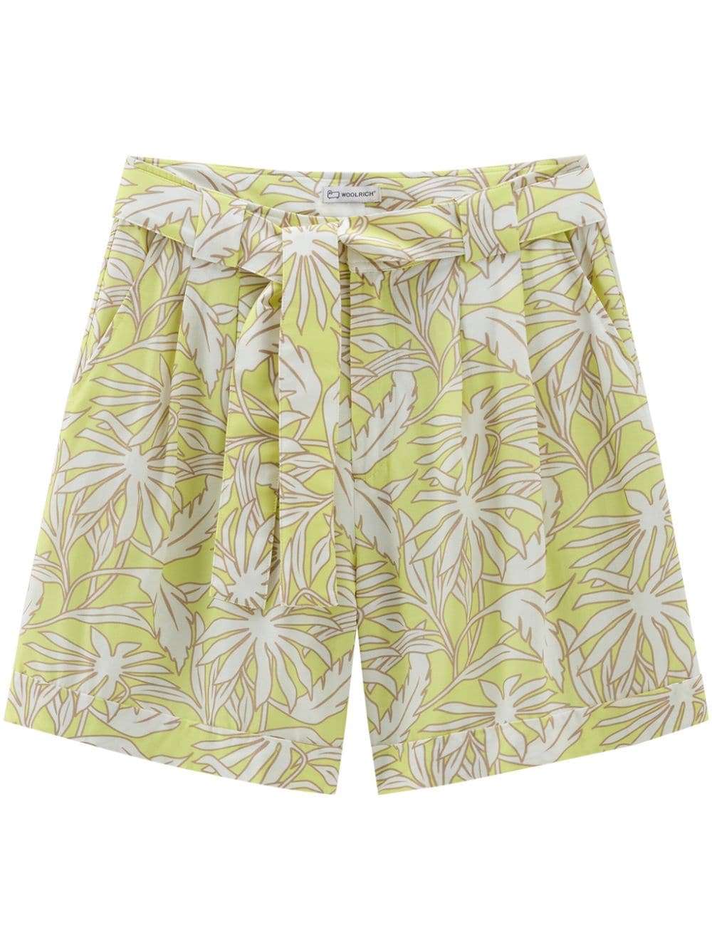 Woolrich leaf-print pleated shorts - Yellow von Woolrich