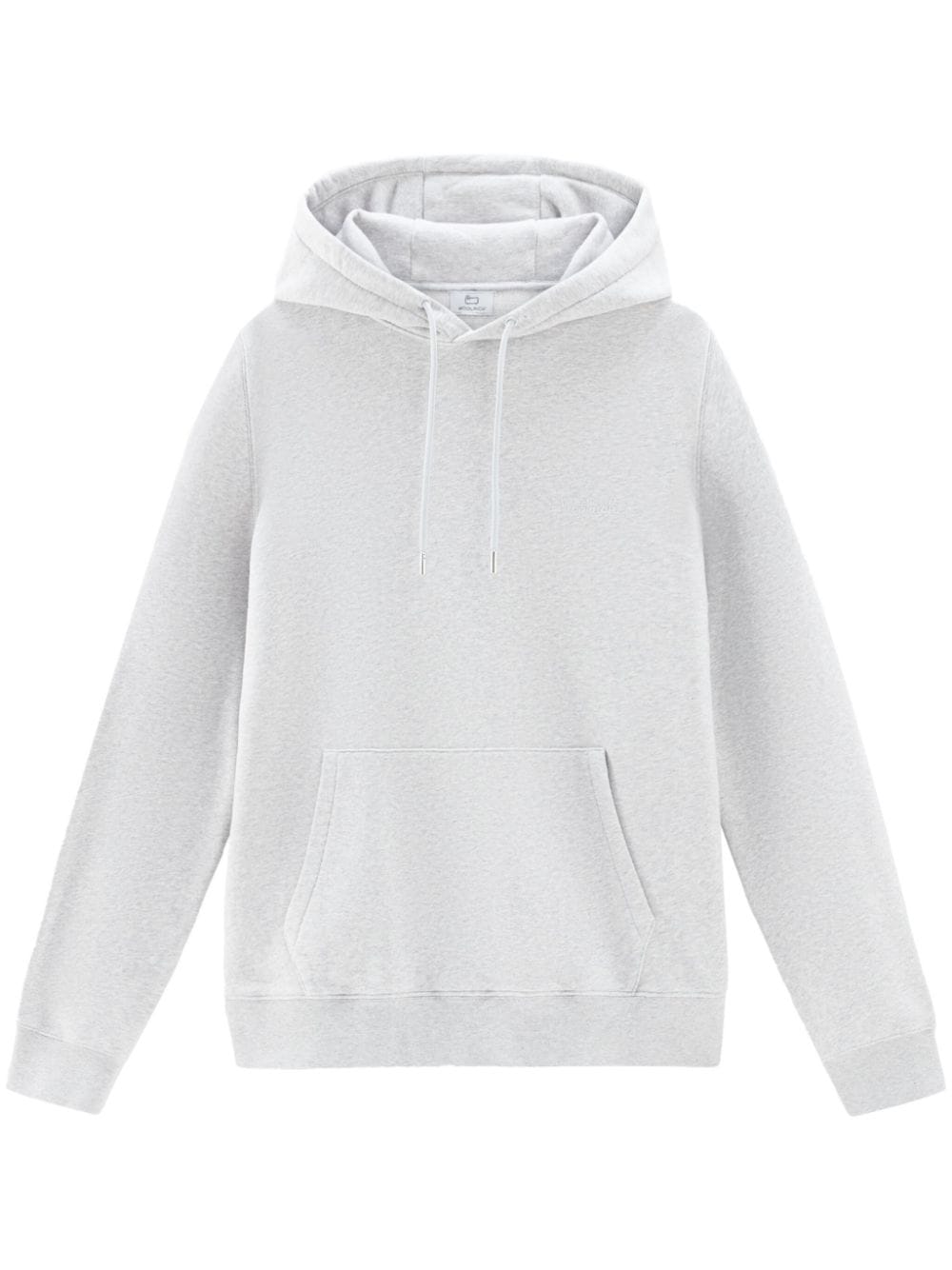 Woolrich logo-embroidered cotton hoodie - Grey von Woolrich
