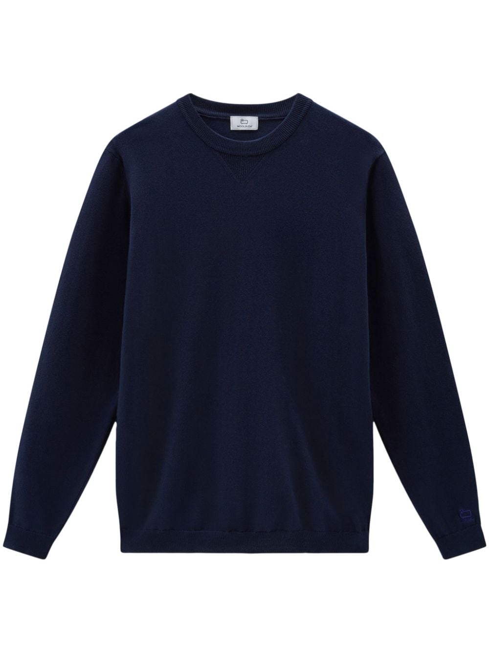 Woolrich logo-embroidered cotton jumper - Blue von Woolrich