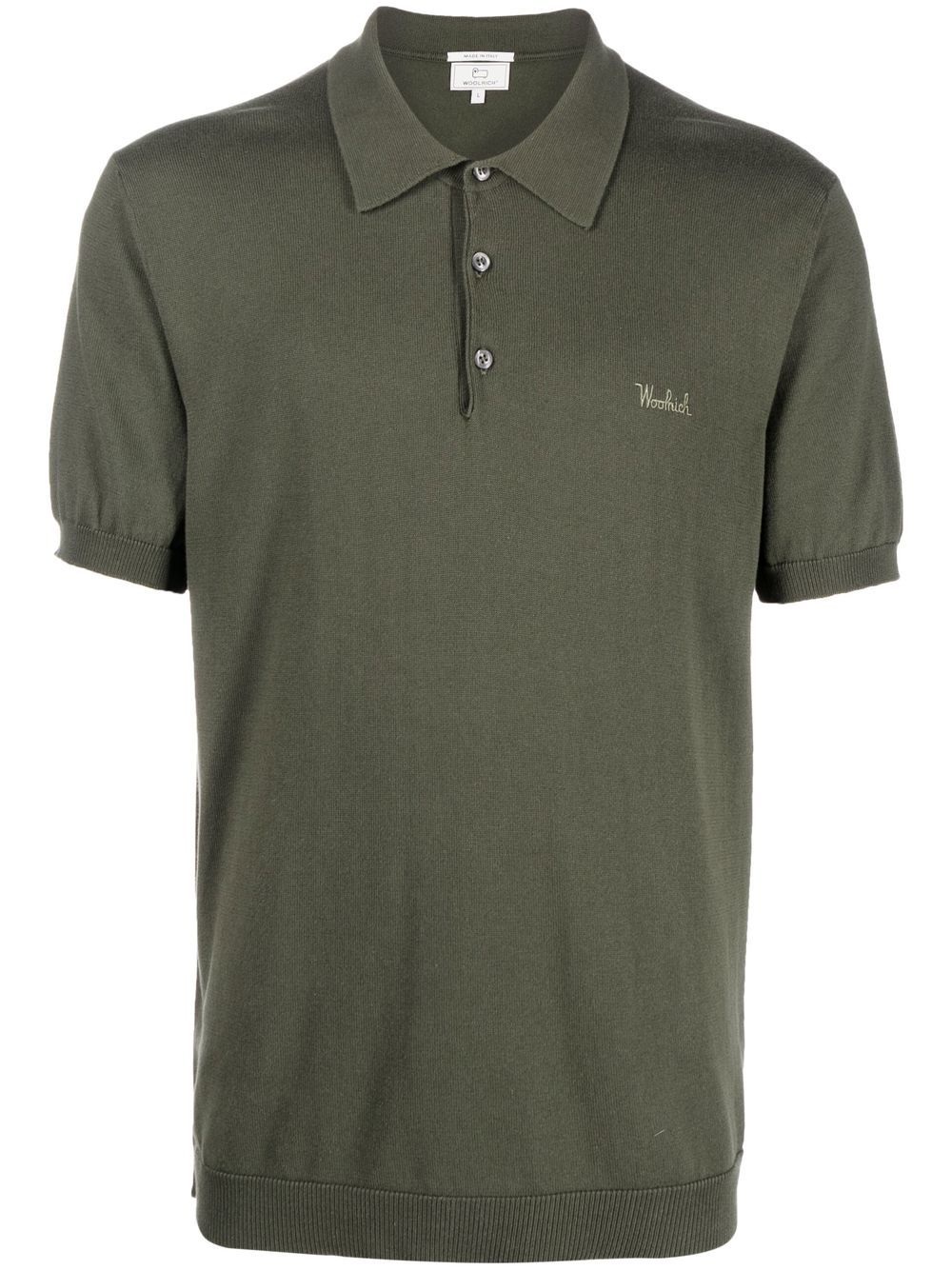 Woolrich logo-embroidered knitted polo shirt - Green von Woolrich