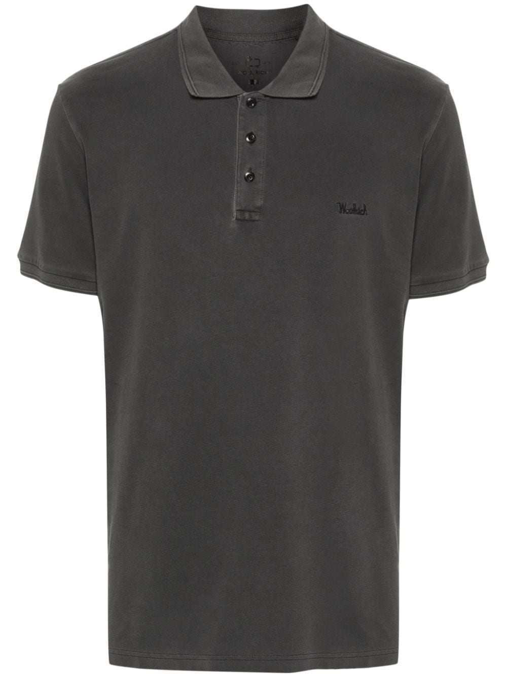 Woolrich logo-embroidered polo shirt - Black von Woolrich