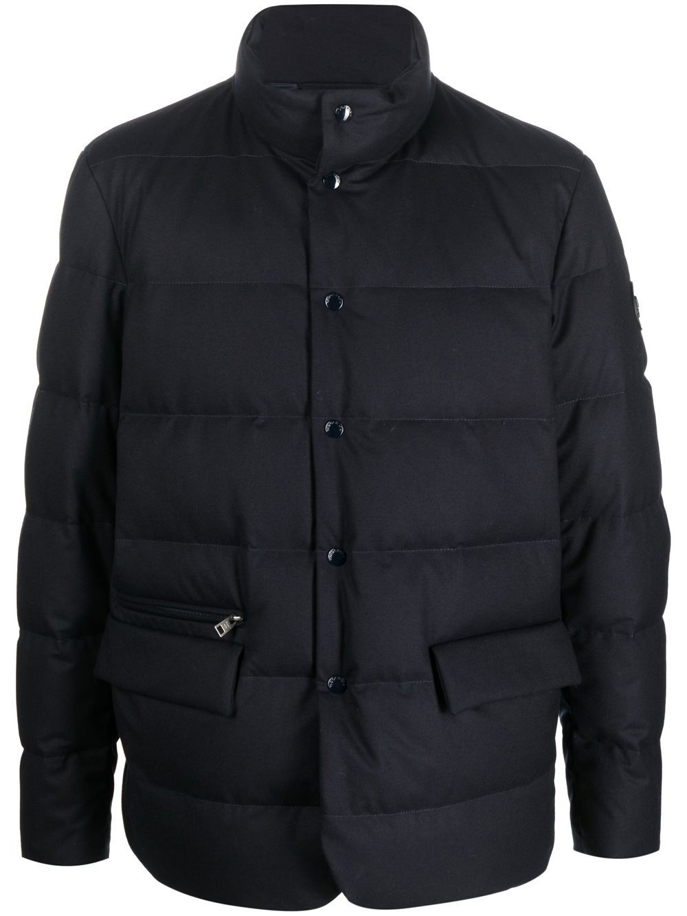 Woolrich logo-patch padded coat - Blue von Woolrich