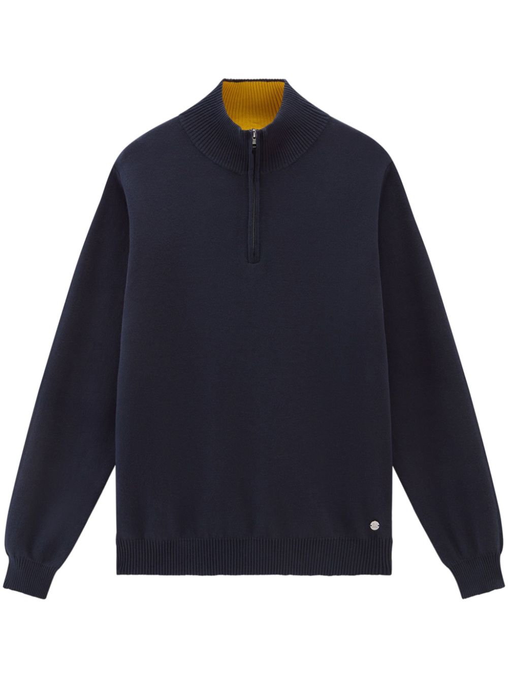 Woolrich logo-plaque half-zip jumper - Blue von Woolrich