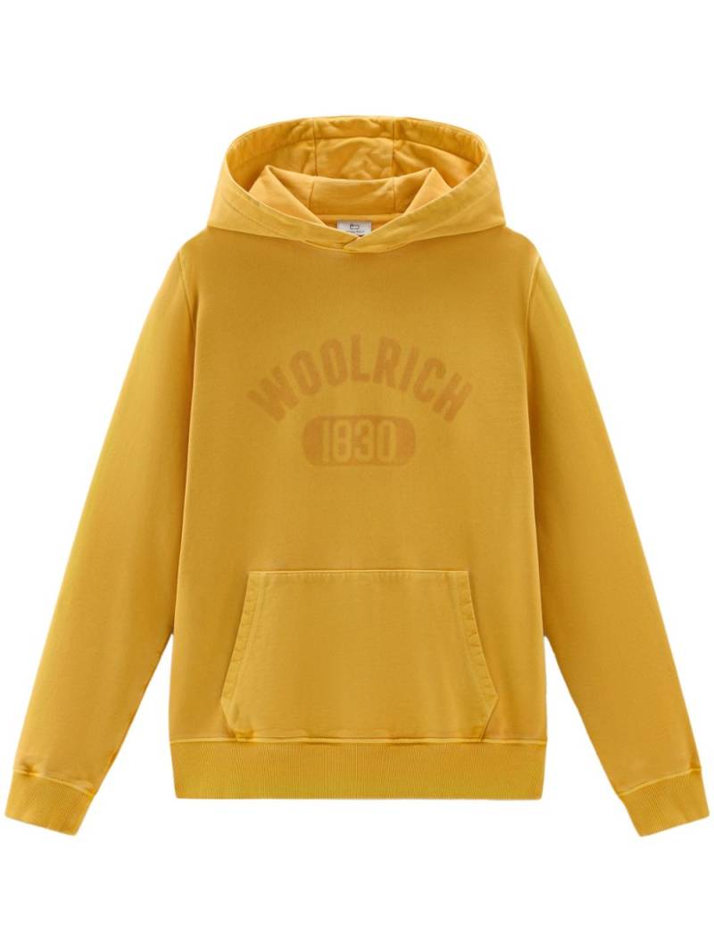 Woolrich logo-print cotton hoodie - Yellow von Woolrich