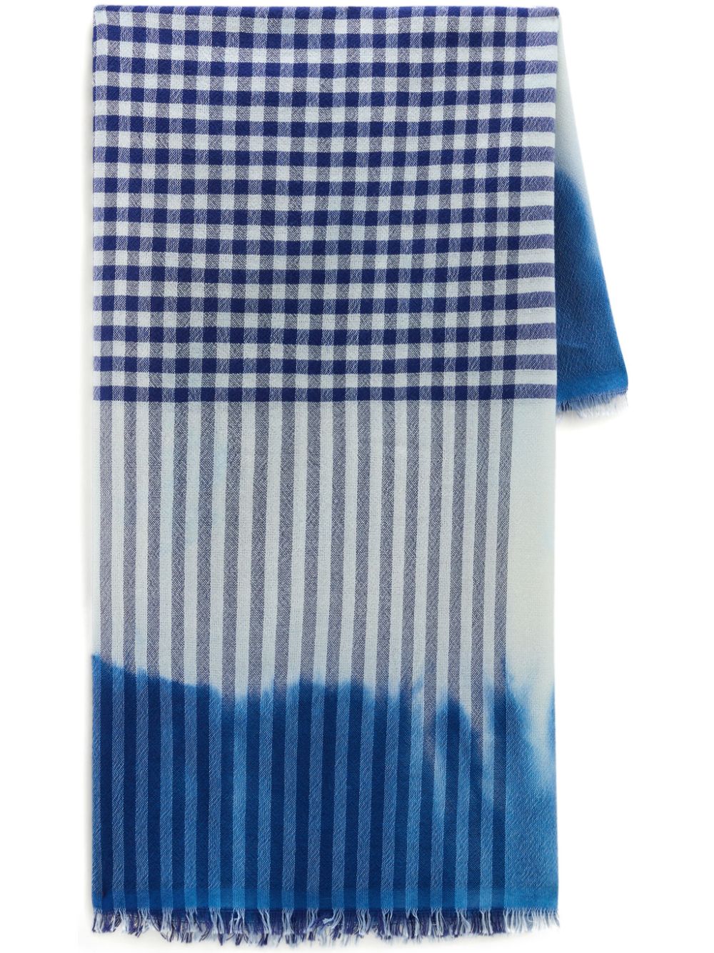 Woolrich plaid tie-dye scarf - Blue von Woolrich