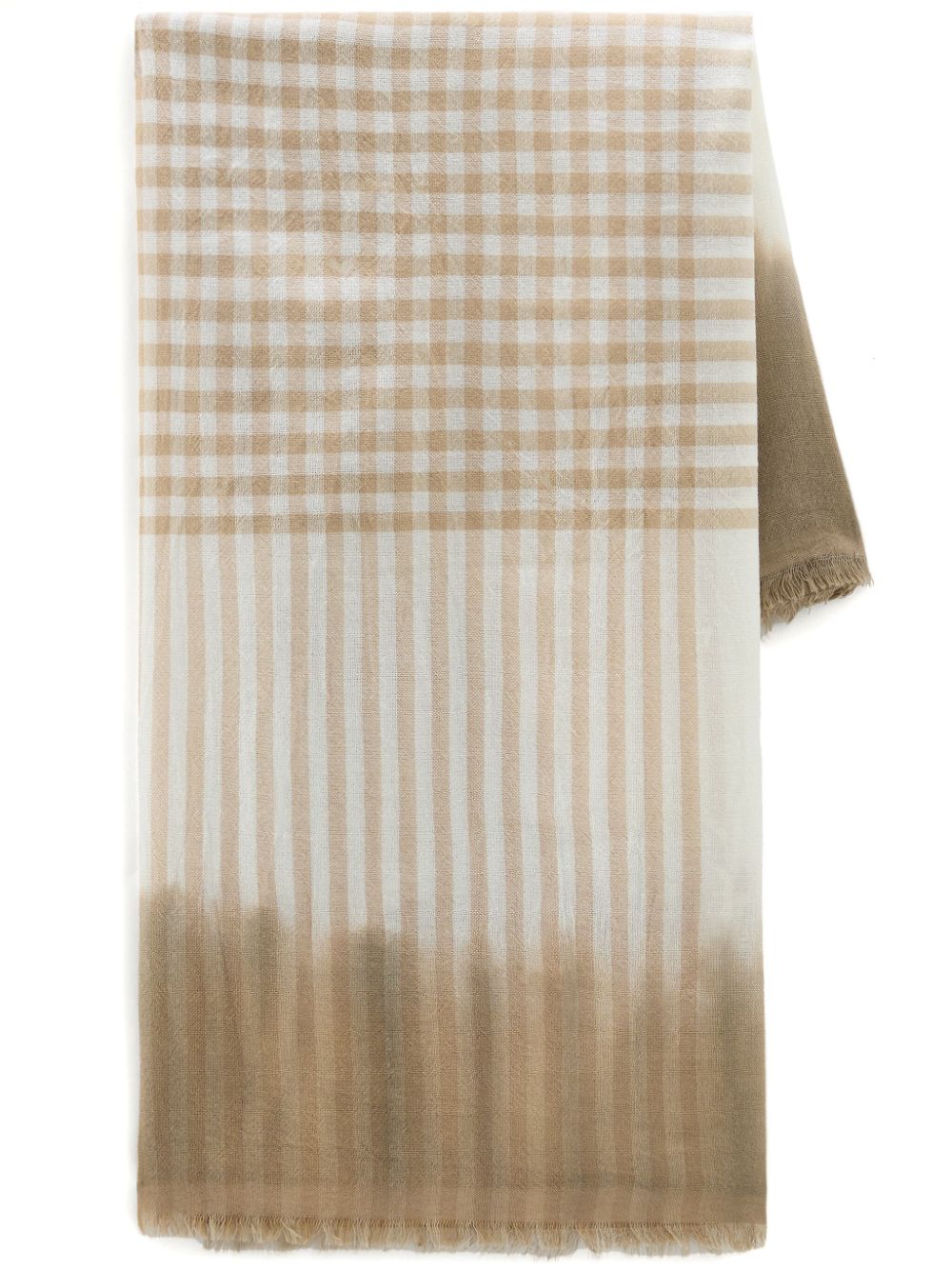 Woolrich plaid tie-dye scarf - Neutrals von Woolrich