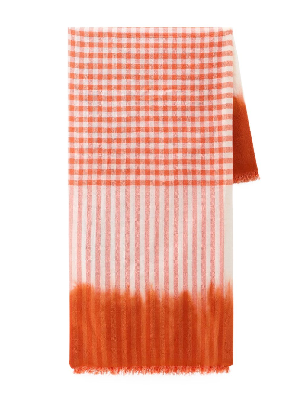 Woolrich plaid tie-dye scarf - Orange von Woolrich